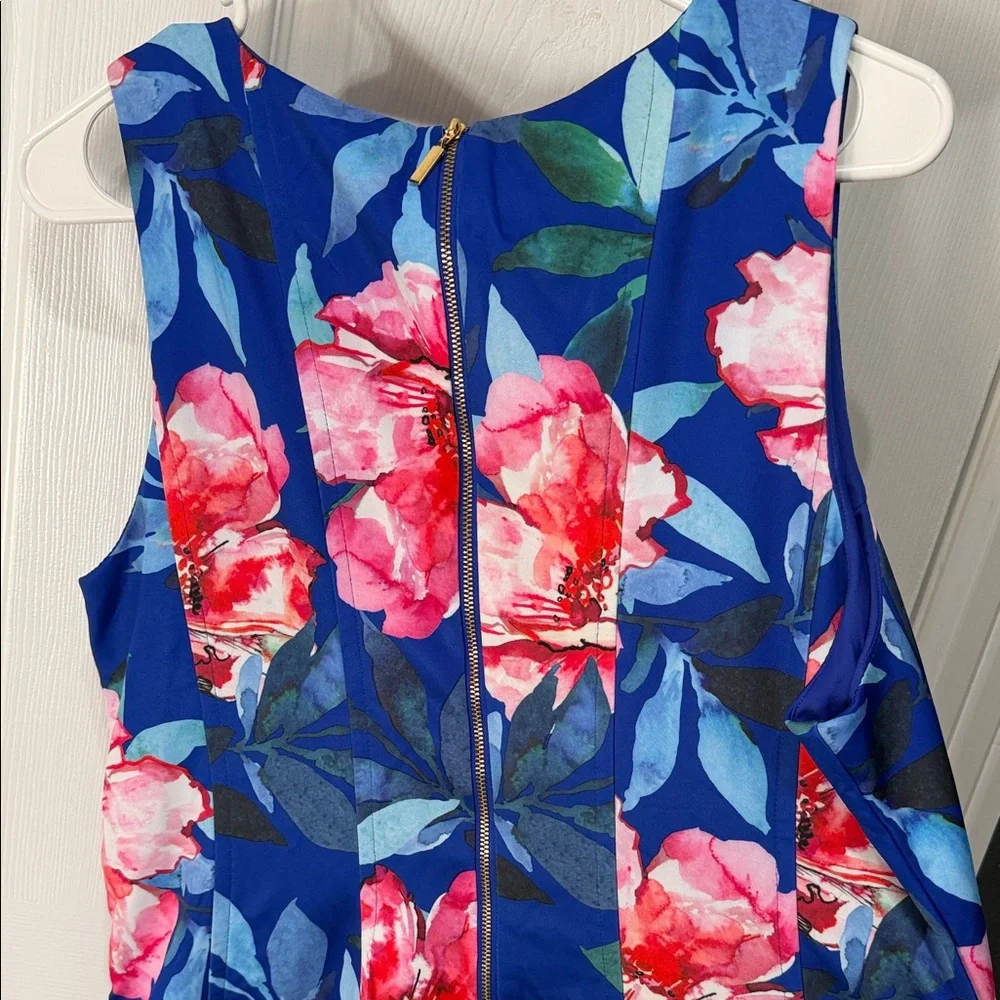 Dress Barn Blue Floral Midi Dress - Picture 4 of 6